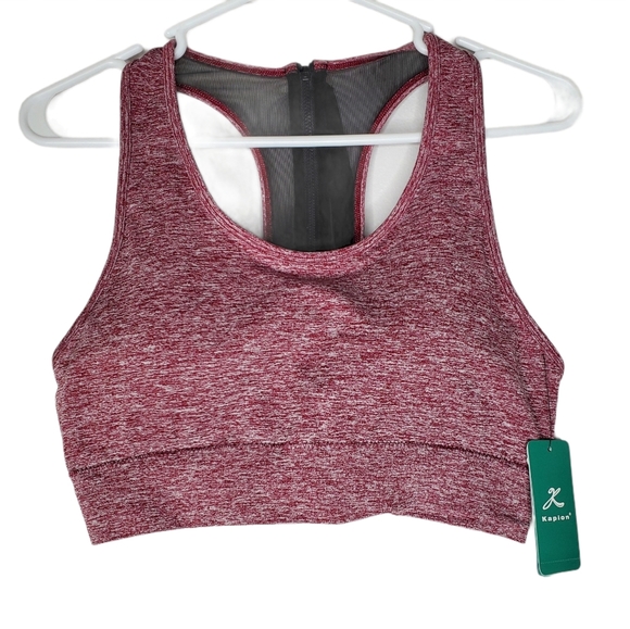 NWT KAPION MAROON RACERBACK SPORTS BRA - Picture 6 of 6